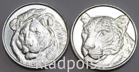 Набор монет 1 куруш Турция 2022 Лев и Леопард, 2 монеты