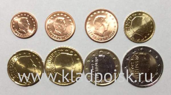 Годовой набор монет Евро Люксембург 2002