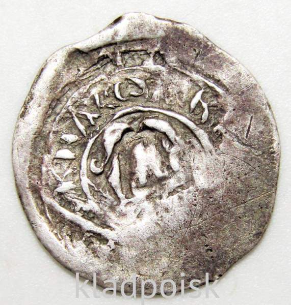 Денга, Ростовское княжество 1394-1404 гг. Князь Андрей Федорович, Казнь Иоанна Крестителя, ГП № 4700В, серебро