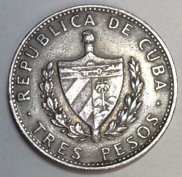 Монета 3 песо, Куба, Эрнесто Че Гевара, 1990