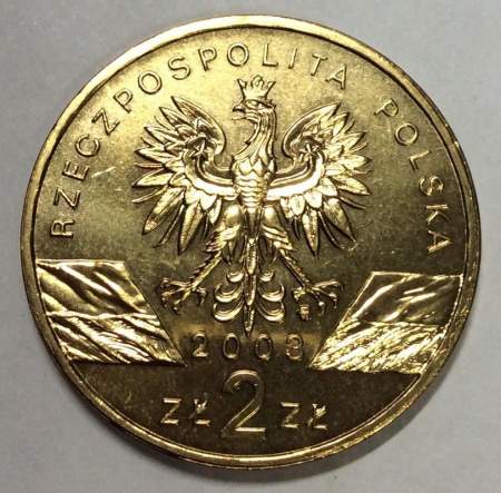 Монета 2 злотых Польша Угорь 2003