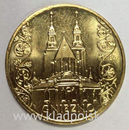 Монета 2 злотых Польша Город Гнезно из серии Древние города Польши, 2005