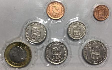 Набор регулярных монет Венесуэлы 2007-2012 гг, 7 монет