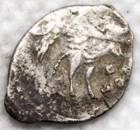 Копейка серебро Фёдор Иванович (чешуя), 1584-1598 гг. Новгородский денежный двор, арт 7