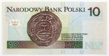Банкнота 10 злотых 1994 года Польша