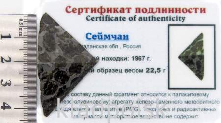 Осколок метеорита Сеймчан арт 1 Осколок метеорита Сеймчан арт 1