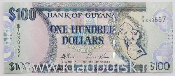 Банкнота 100 долларов 2006 года Гайана