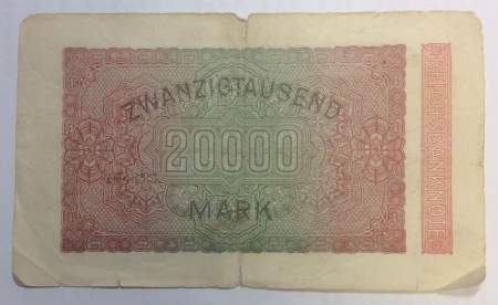 Банкнота 20000 марок 1923 года - Веймарская Республика, арт 2