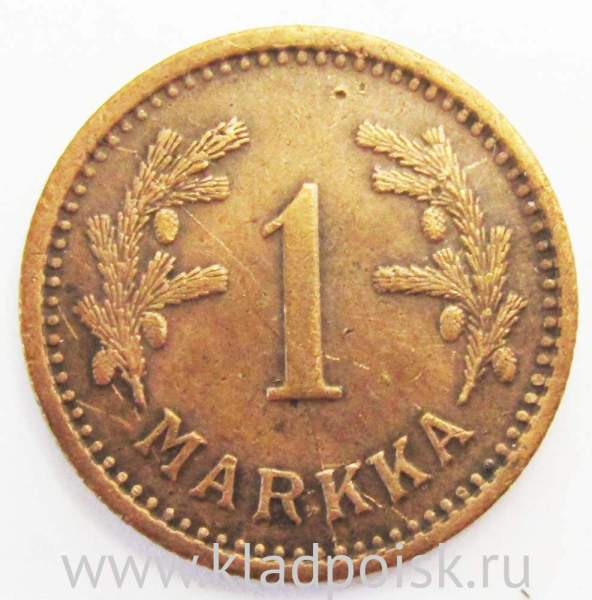 Монета 1 марка Финляндия 1942 год Монета 1 марка Финляндия 1942 год