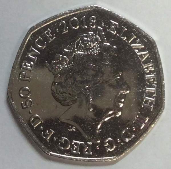 Юбилейная монета 50 пенсов 2018 года Флопси Банни из серии 150 лет со дня рождения Беатрис Поттер