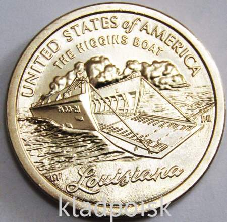 Монета 1 доллар США, Луизиана, Десантный катер (2023) D