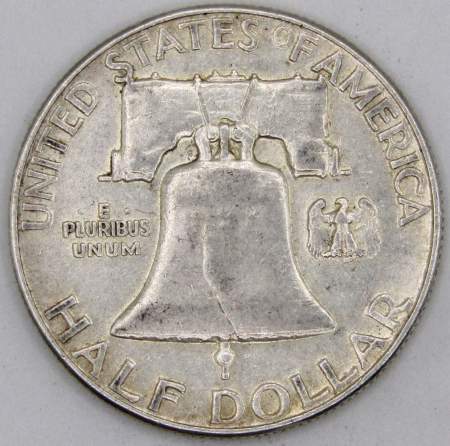 Монета 50 центов США Франклин, 1952 Серебро 900 пробы