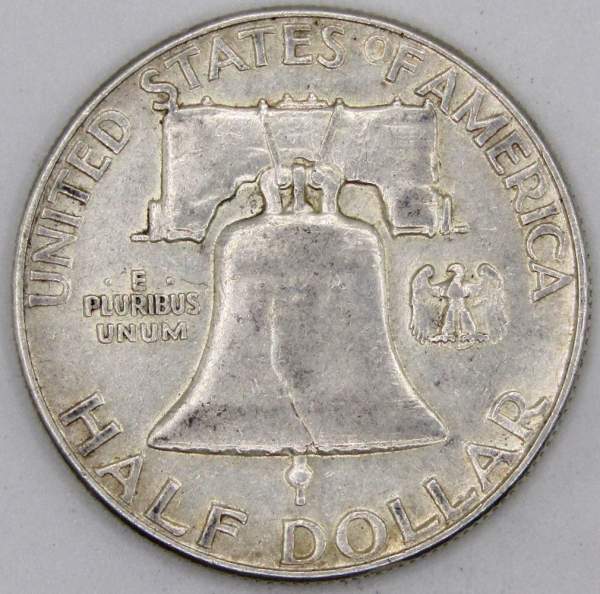 Монета 50 центов США Франклин, 1952 Серебро 900 пробы Монета 50 центов США Франклин, 1952 Серебро 900 пробы