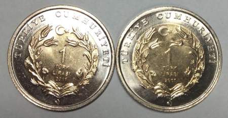 Набор монет 1 лира Турция – Медведь, Лев, 2011