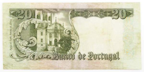 Банкнота 20 эскудо 1964 года Португалия