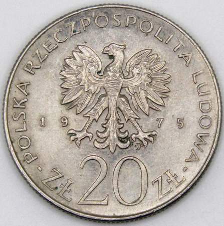 Монета 20 злотых Польша, Международный год женщины, 1975