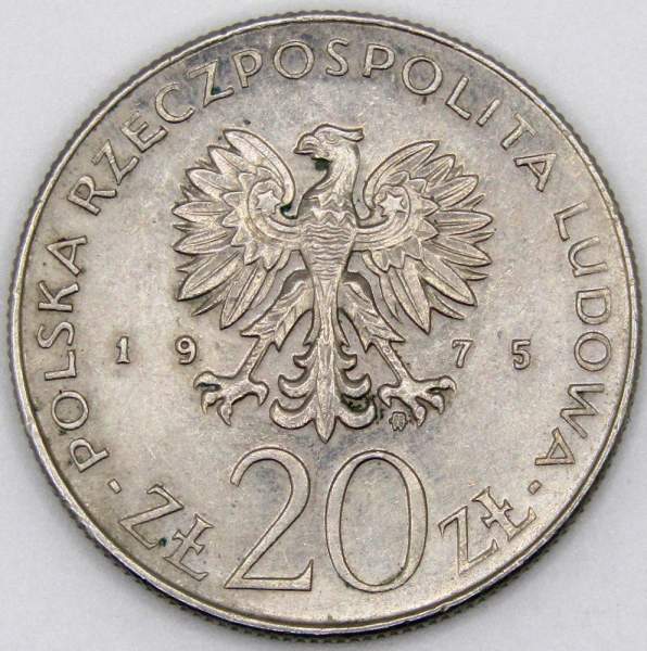 Монета 20 злотых Польша, Международный год женщины, 1975