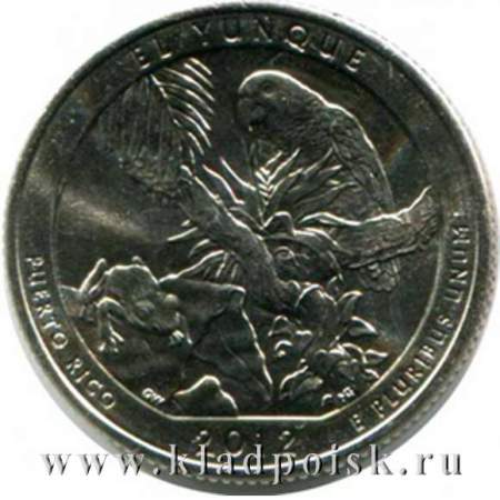 Монета 25 центов Национальный лес Эль-Юнке, монетный двор D