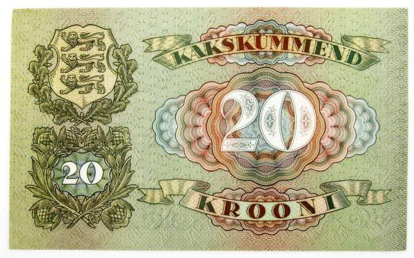 Банкнота 20 крон 1932 года Эстония Банкнота 20 крон 1932 года Эстония