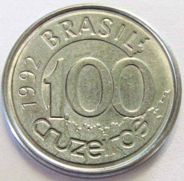 Монета 100 крузейро 1992 года Морская корова Бразилия