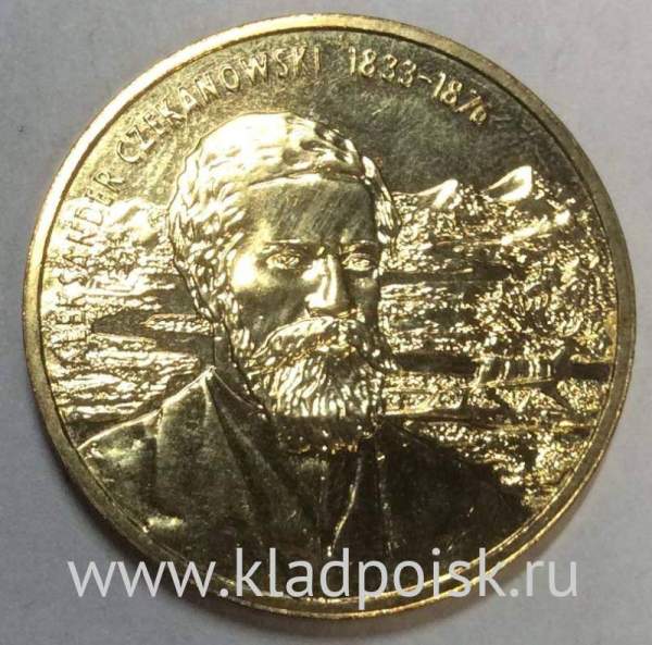 Монета 2 злотых Польша Александр Чекановский из серии Польские путешественники и исследователи, 2004