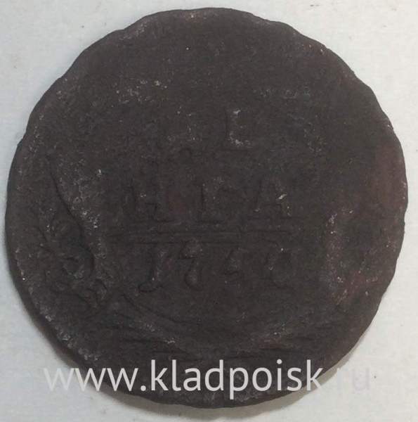 Монета 1 денга 1750 года, Российская Империя, Елизавета I Монета 1 денга 1750 года, Российская Империя, Елизавета I
