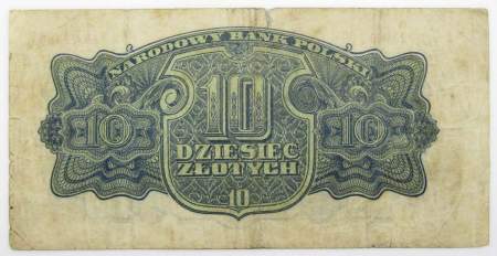 Банкнота 10 злотых 1944 года Польша