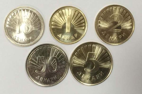 Набор регулярных монет Македонии, 2008 год, 5 монет Набор регулярных монет Македонии, 2008 год, 5 монет