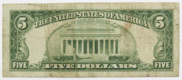 Банкнота 5 долларов США 1963 года