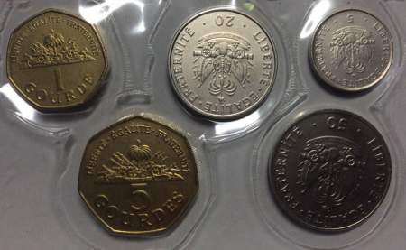 Набор регулярных монет Гаити. 1995-2011 гг., 5 монет