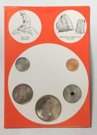 Годовой набор монет Дании 1973 года, 5 монет в буклете