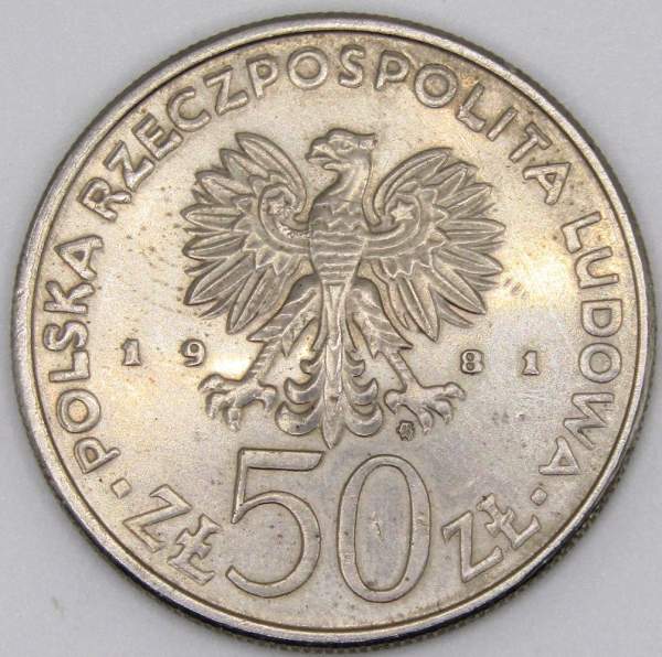Монета 50 злотых Польша F.A.O. Всемирный День продовольствия, 1981, арт 2