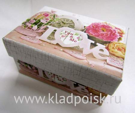 Коробка подарочная прямоугольная 11х7,5х5,5 см, с наполнителем, love-1