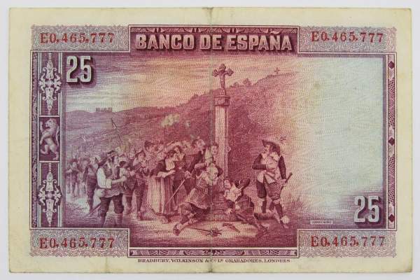 Банкнота 25 песет 1928 года Испания Банкнота 25 песет 1928 года Испания