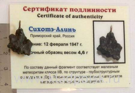 Подвеска из метеорита Сихотэ-Алинь (арт 27) Подвеска из метеорита Сихотэ-Алинь (арт 27)