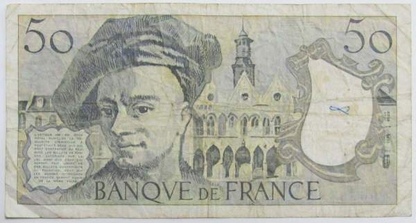 Банкнота 50 франков 1991 года Франция (Кантен де Латур), арт 2