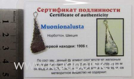 Подвеска из метеорита Муонионалуста (Muonionalusta), арт 9