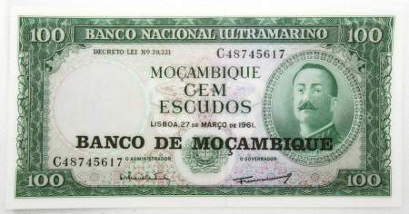 Банкнота Мозамбик 100 эскудо 1961 года, арт 3