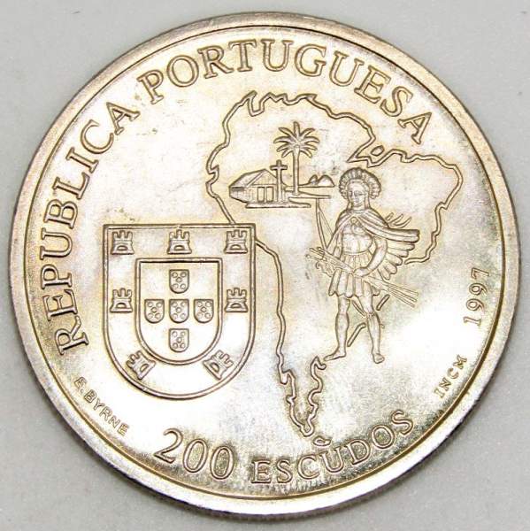 Монета 200 эскудо 1997 года, Португалия, 400 лет со дня смерти Хосе де Анчьета