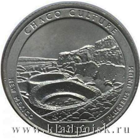 Монета 25 центов Национальный исторический парк Чако, монетный двор D