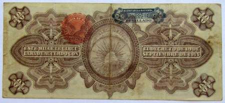 Банкнота 10 песо 1914 года Мексика