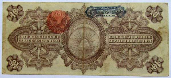 Банкнота 10 песо 1914 года Мексика Банкнота 10 песо 1914 года Мексика