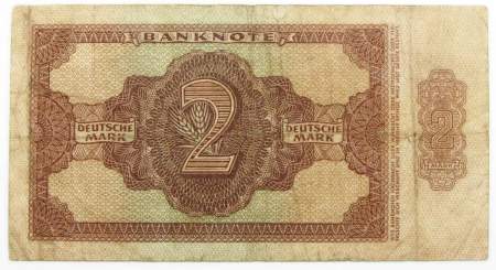 Банкнота 2 марки ГДР 1948 года