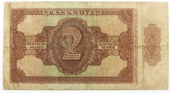 Банкнота 2 марки ГДР 1948 года