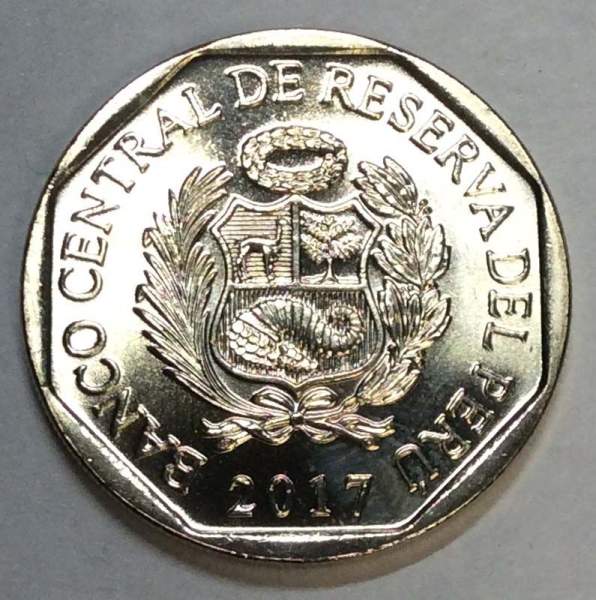 Монета Перу 1 соль Острорылый крокодил, 2017