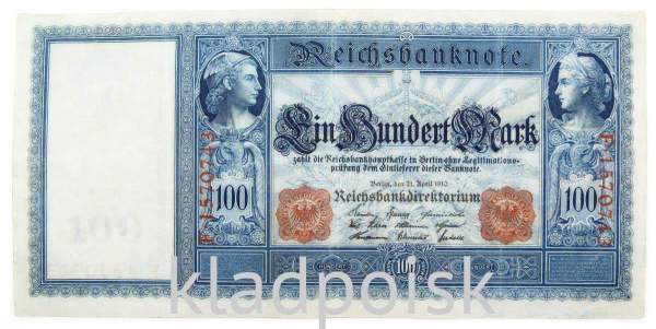 Банкнота 100 марок 1910 года - Германия Банкнота 100 марок 1910 года - Германия