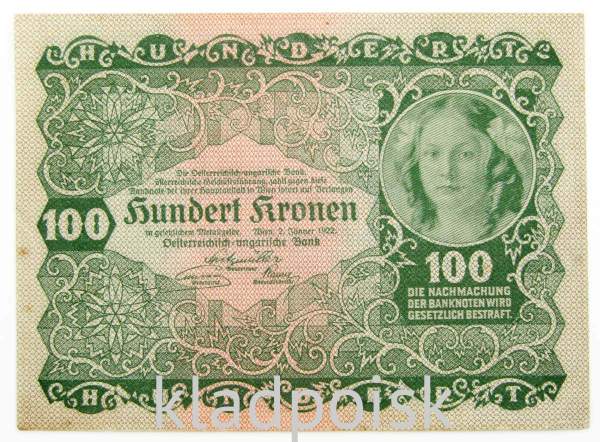 Банкнота 100 крон 1922 года Австрия Банкнота 100 крон 1922 года Австрия