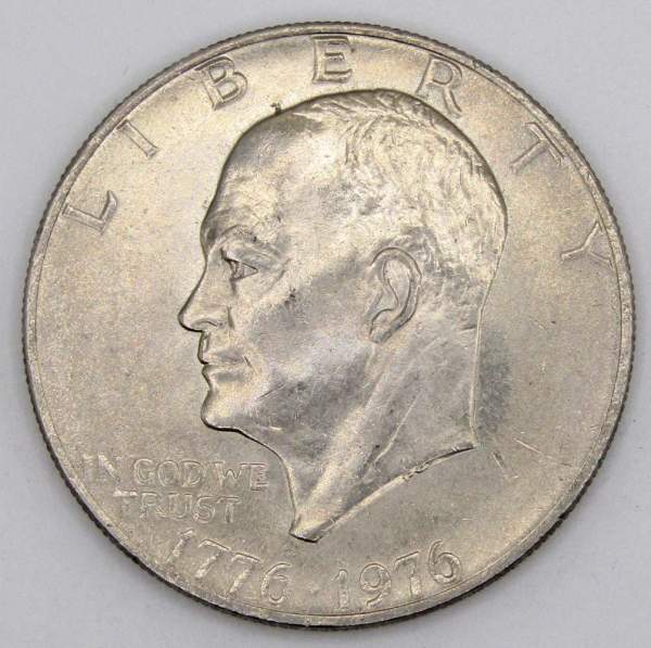 Монета 1 доллар США 1976 года (доллар Эйзенхауэра или Лунный колокол)