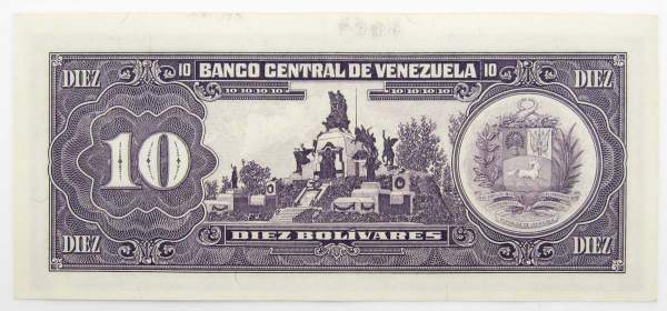 Банкнота Венесуэла 10 боливаров 1995 года