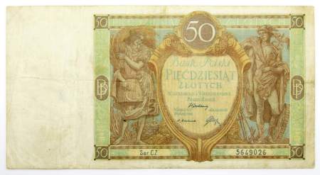 Банкнота 50 злотых 1929 года Польша